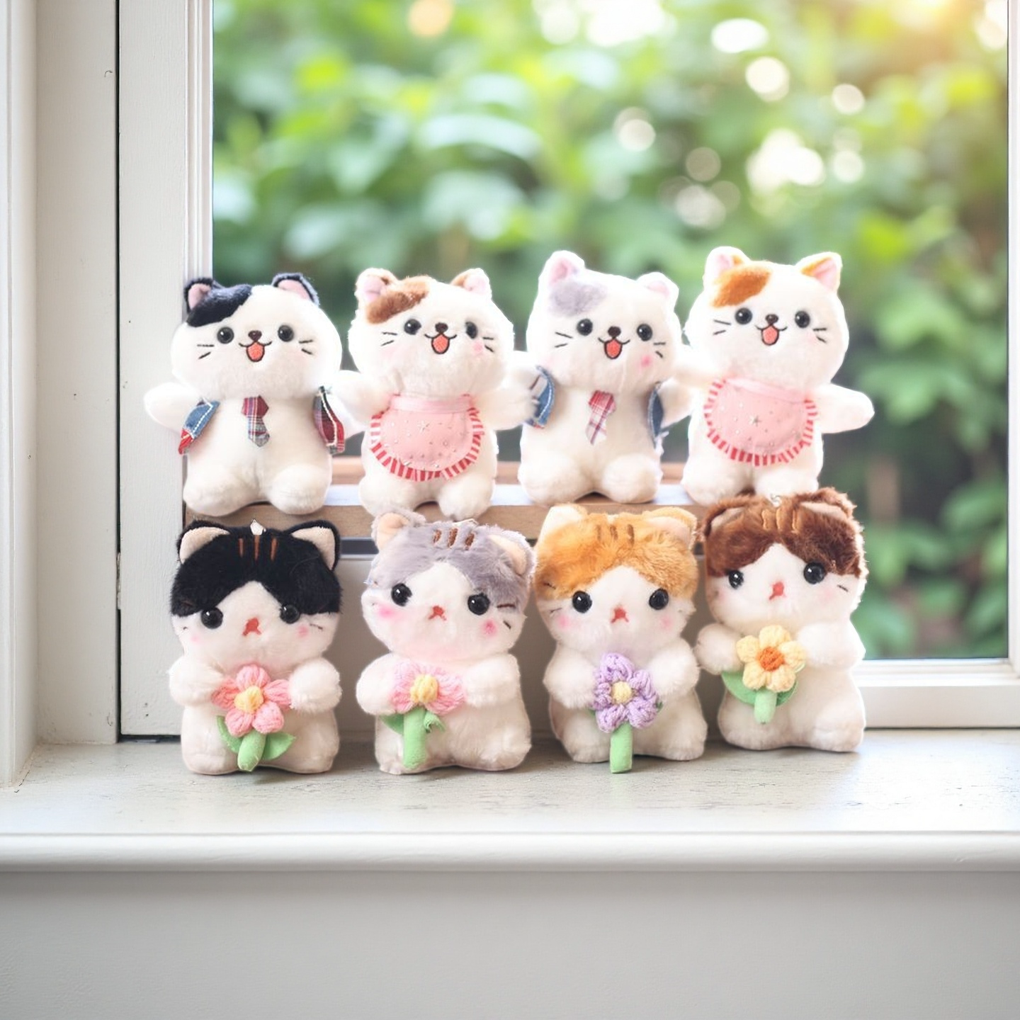 可爱萌三花猫毛绒挂件奶牛猫公仔钥匙扣包包挂件潮玩包饰猫咪玩偶