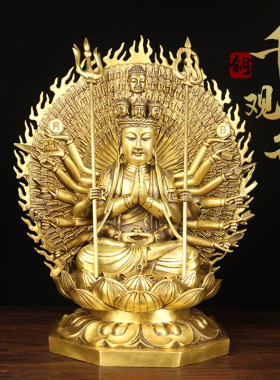 黄铜铸造铜千手观音中式