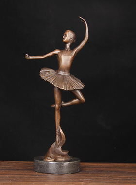 铜芭蕾舞女摆件  铜舞蹈模型 人体模型