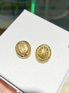 纯18K富甲天下吊坠au750黄金龟壳绳饰项链挂件手链新配饰水贝金