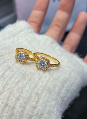 18K金方糖满钻轻奢百搭戒指