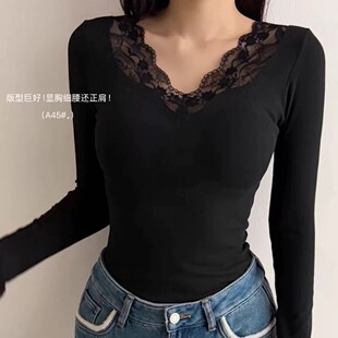 秋冬发热绒恒温保暖衣高弹舒适修身 显瘦带胸垫保暖上衣女