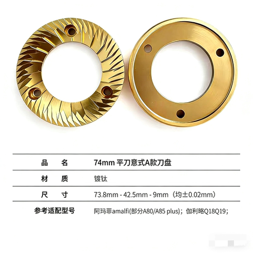 GALILEO伽利略Q18/AMALFI阿玛菲A85Plus磨豆机74mm不锈钢刀盘