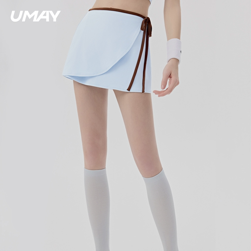 UMAY撞色网球短裙防走光