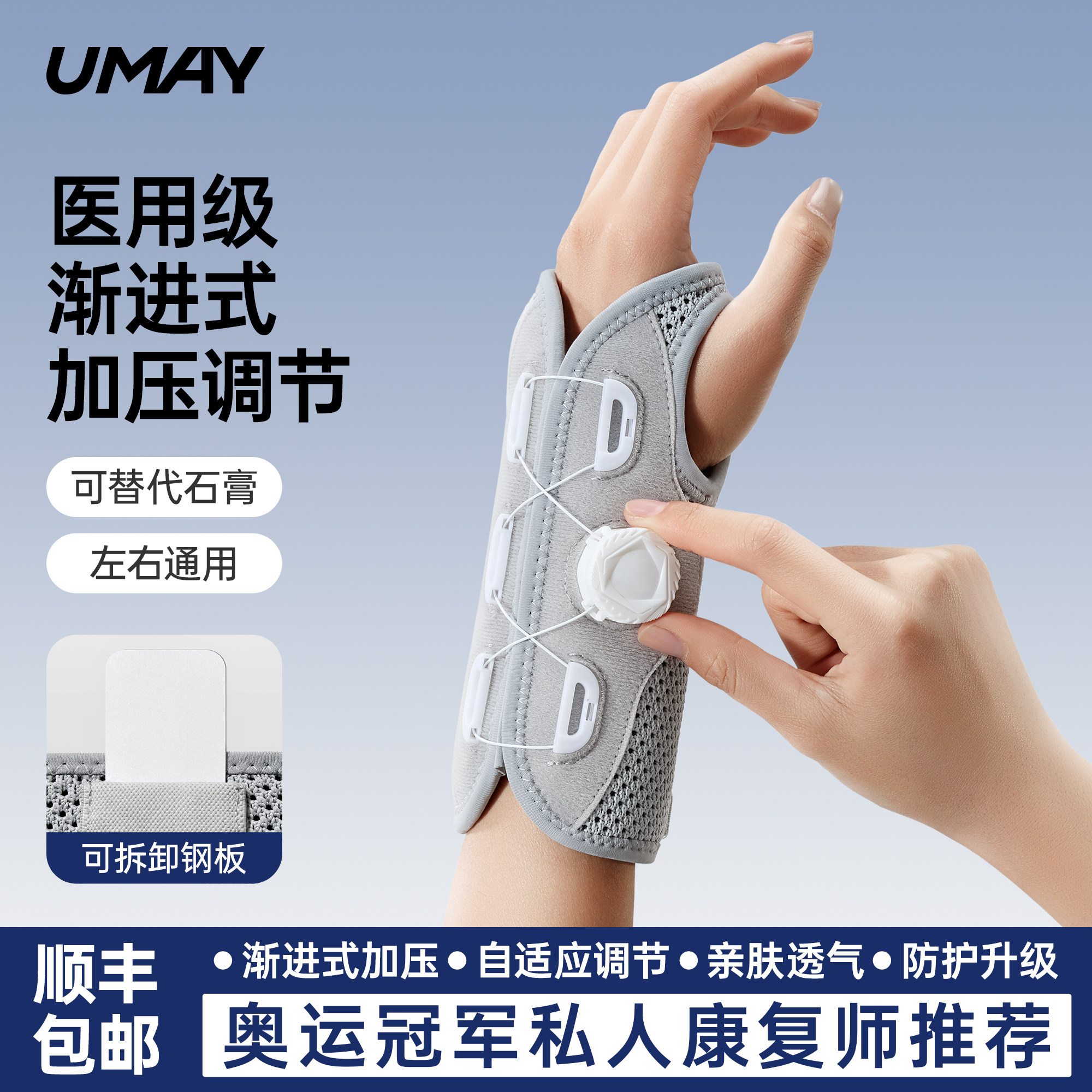 佑美医用钢板护腕手腕关节骨折可代替石膏固定器tfcc损伤扭伤腱鞘