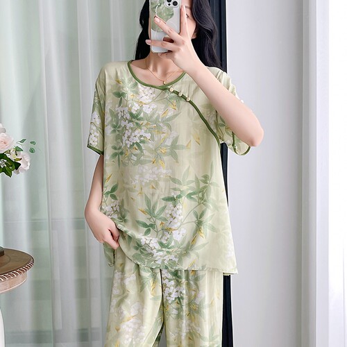 女士棉绸宽松家居服套装