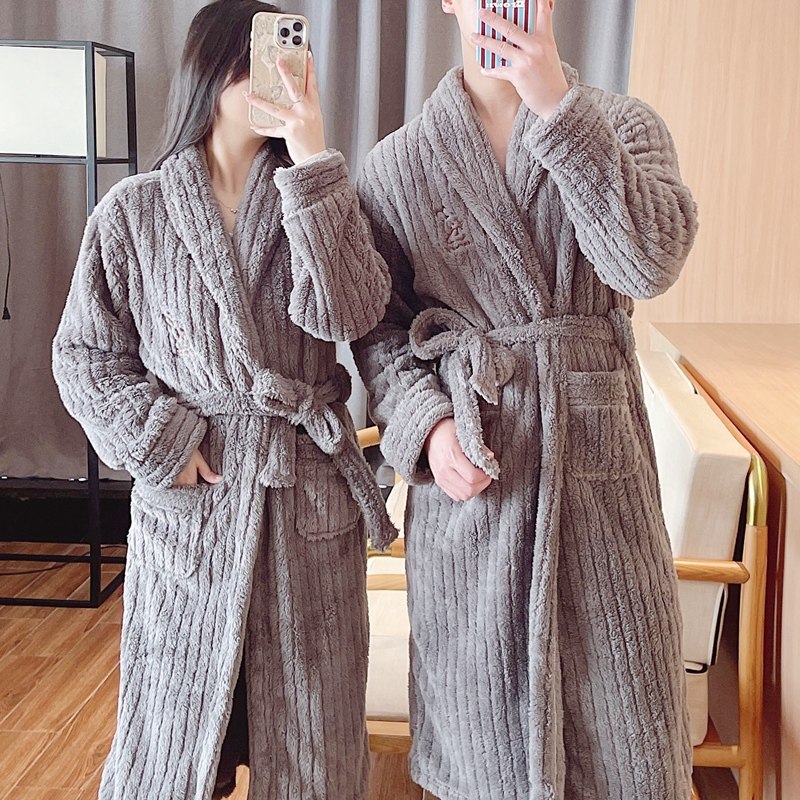 秋冬加厚长毛绒珊瑚绒情侣睡袍男法兰绒睡衣女保暖晨袍家居服奢华,女士内衣/男士内衣/家居服,睡袍/浴袍,淘宝优惠券,粉丝福利购,淘宝优惠卷