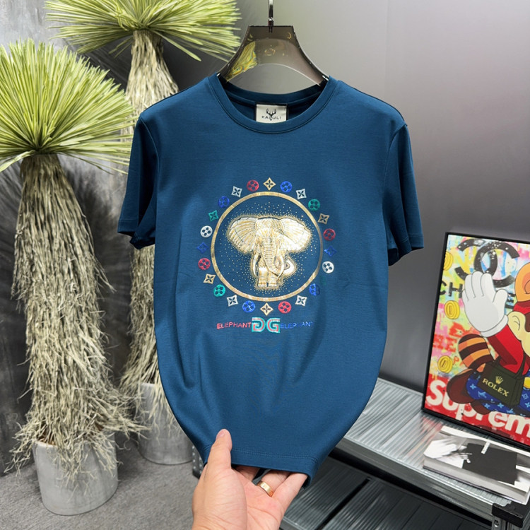 清仓特价~欧洲站夏季新款轻奢欧货个性印花男短袖圆领修身品质T恤