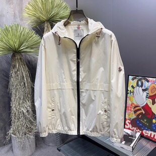 清仓断码~春秋款潮流时尚个性男修身印花夹克连帽外套轻奢欧货