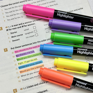 韩国Monami慕那美荧光笔Highlighter601笔记划重点标记笔明亮色系