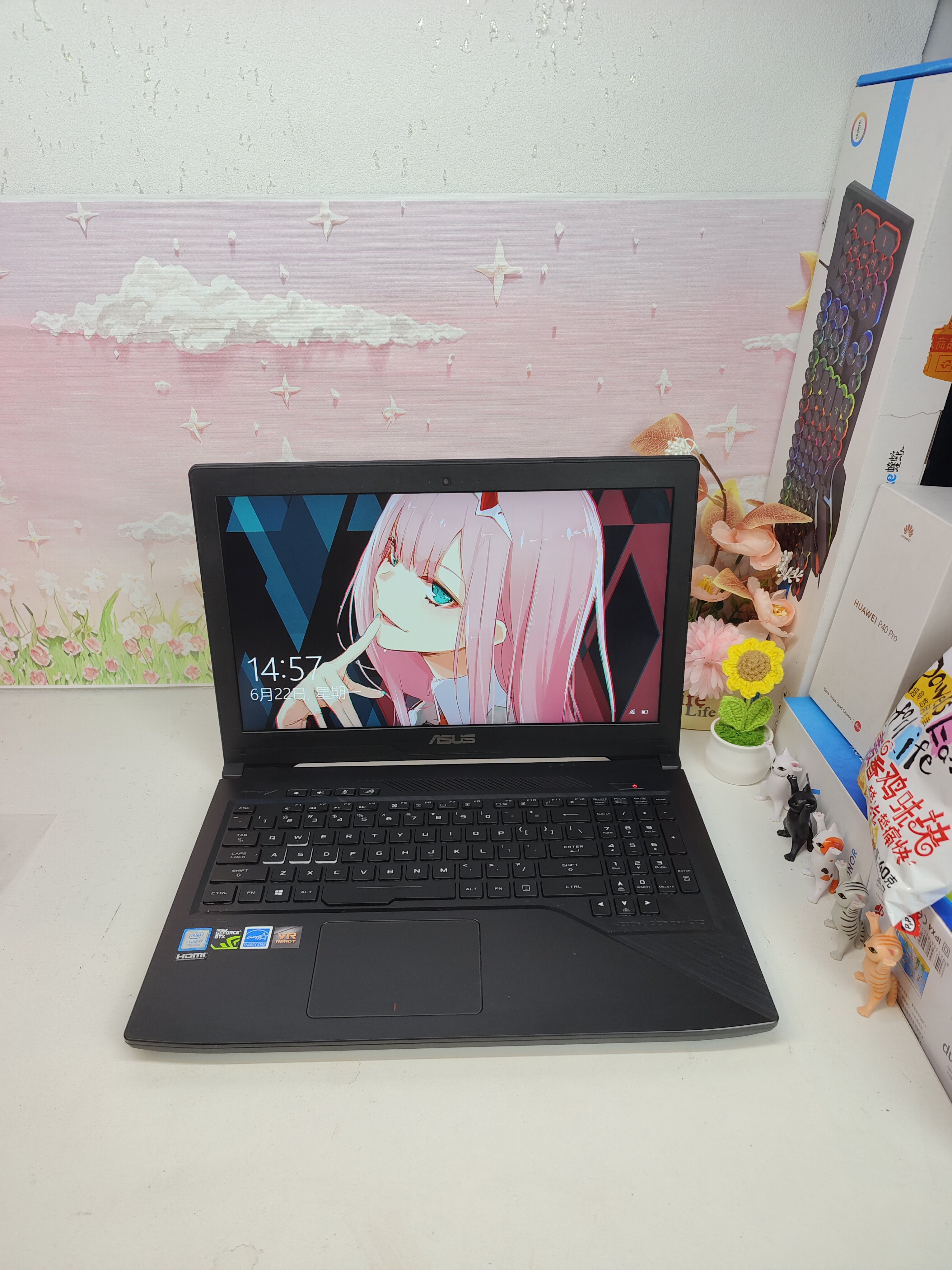 二手华硕GL503VM电竞游戏本 i7四核，6G独显，15.5英寸高清大屏
