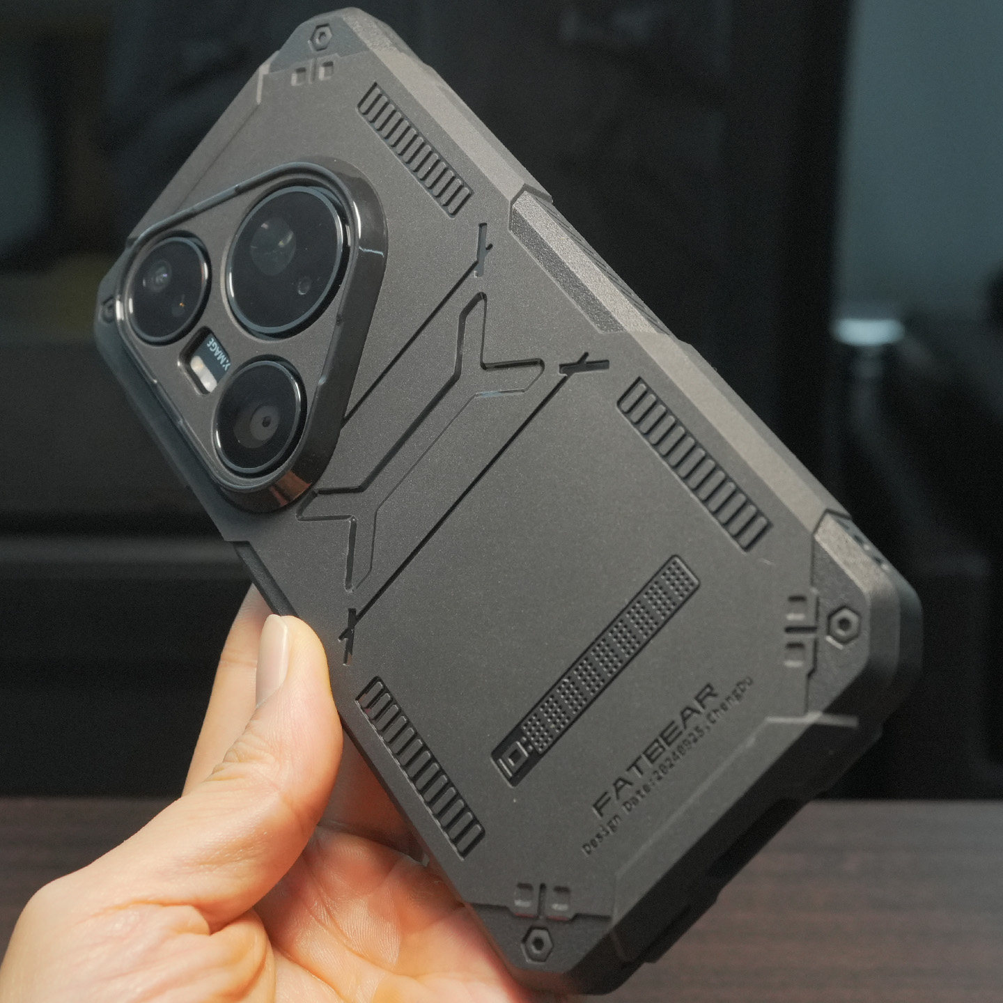 肥熊通勤适用华为Pura80/Pro/+/P80战术防摔手机壳保护套外壳全包厚款男女款个性手机套户外军事风机能