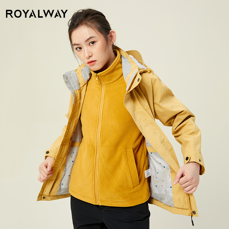 ROYALWAY冲锋衣女三合一抓绒内胆