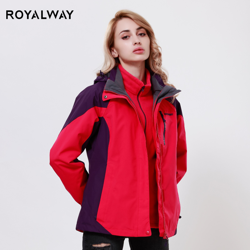 ROYALWAY三合一套绒冲锋衣女复古