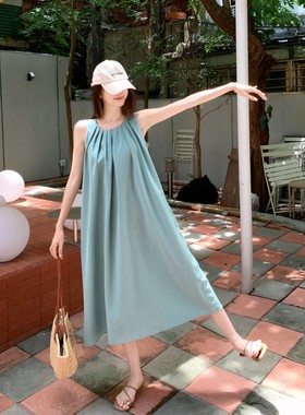 韩版露背连衣裙子女清凉长裙