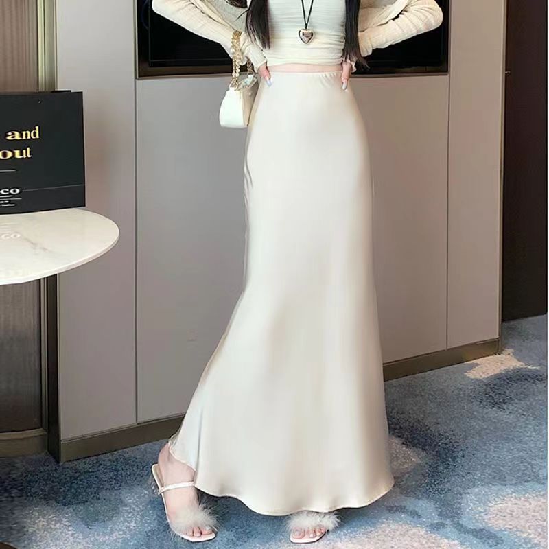 2025夏季新款高级感时尚气质半身裙女高腰遮胯垂感包臀鱼尾长裙子