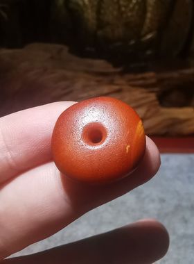 9429西亚老蜜蜡饼珠子 古董珠宝文玩配饰吊坠可定制编绳手串项链