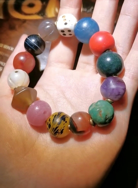 11214【古珠多宝手串】