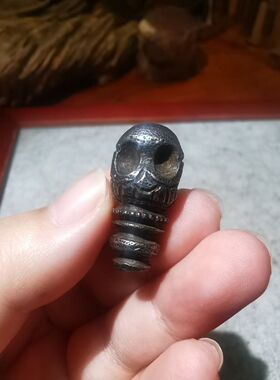 14716  藏传老天铁尸陀林主佛头三通 ​
