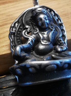 10963【银包老天铁黄财神佛像】