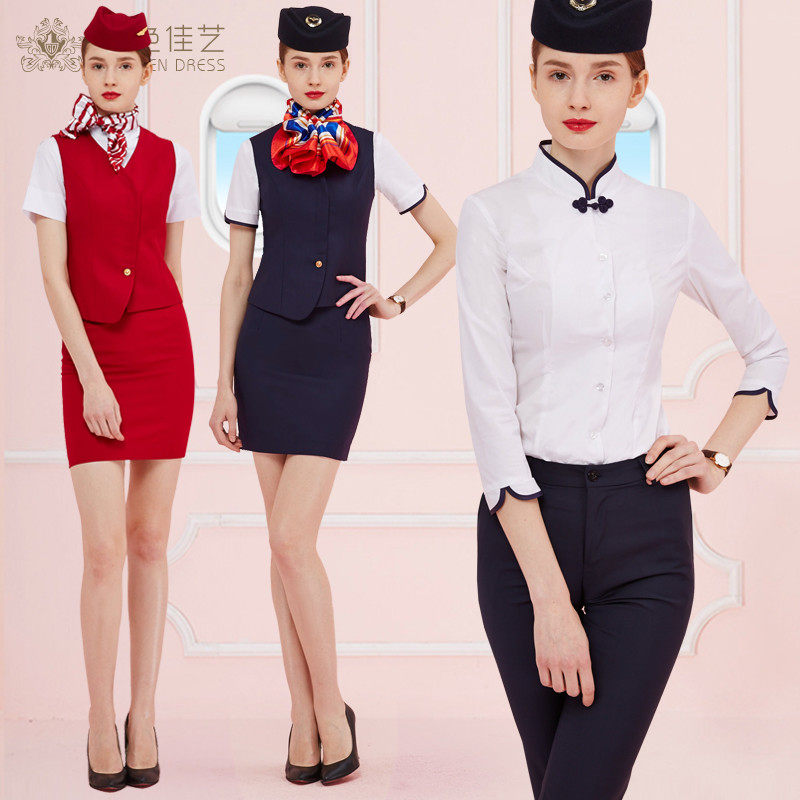 东航空姐制服职业套装夏季短袖