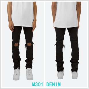 闭店清货HEA 美国MNML破洞牛仔裤 小脚X11 X43 男直筒修身