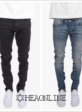 【闭店清货HEA】潮牌美国mnml m32高街修身小脚牛仔裤男侧拉链M19