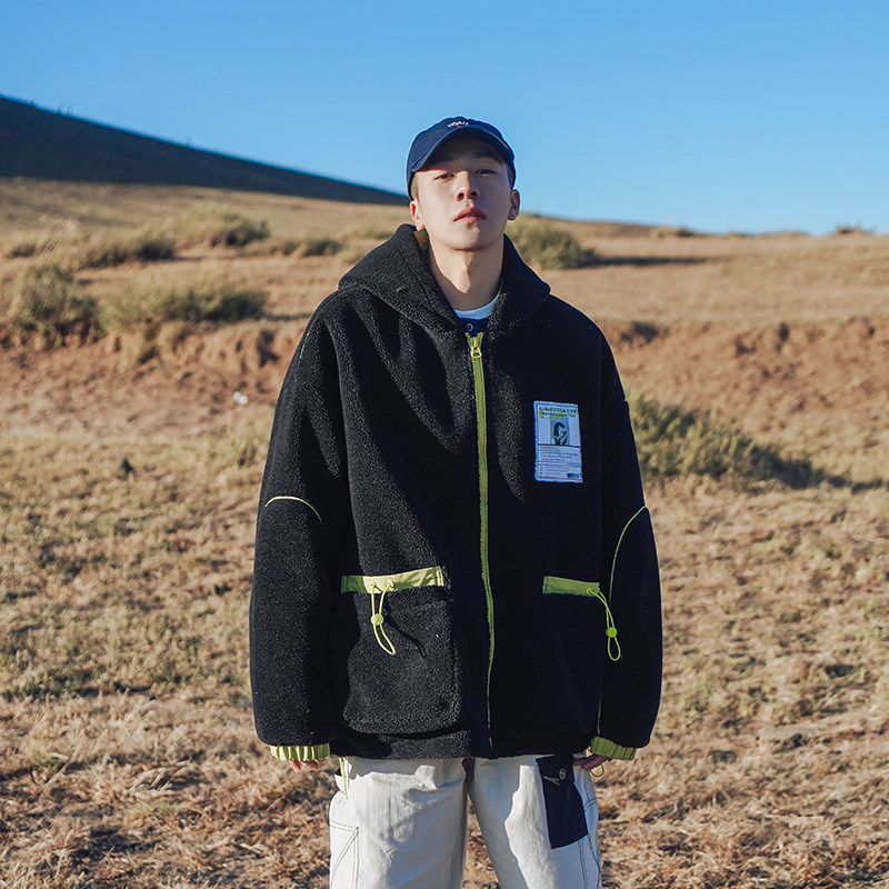 冬季連帽加厚寬鬆棉衣聚酯纖維