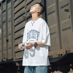 Summer half sleeve trendy letter print short sleeve T-shirt (100% cotton)