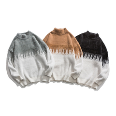 秋冬長袖圓領漸變毛衣棉綸