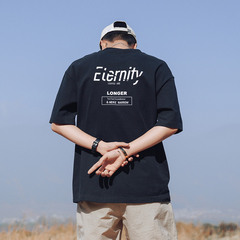 Letter Printed Tee Shirt with Summer Round-collar Style