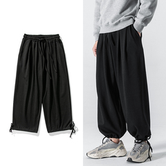 春秋純色運動潮流衛褲棉