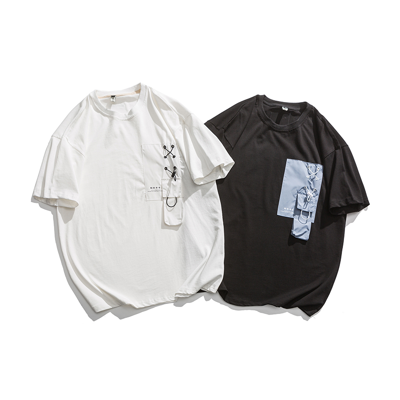 Summer creative pocket decoration Short Sleeve T 桖 (100% cotton)