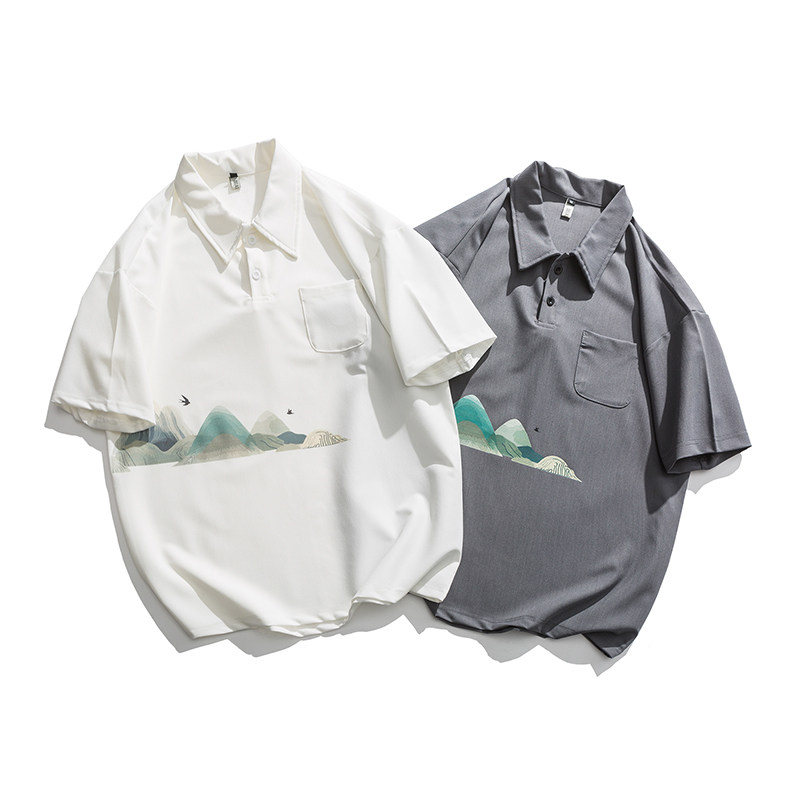 山河圖POLO  （81%聚酯纖維15%棉4%氨綸）