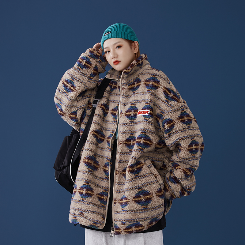 Winter lamb wool loose coat (100% polyester)