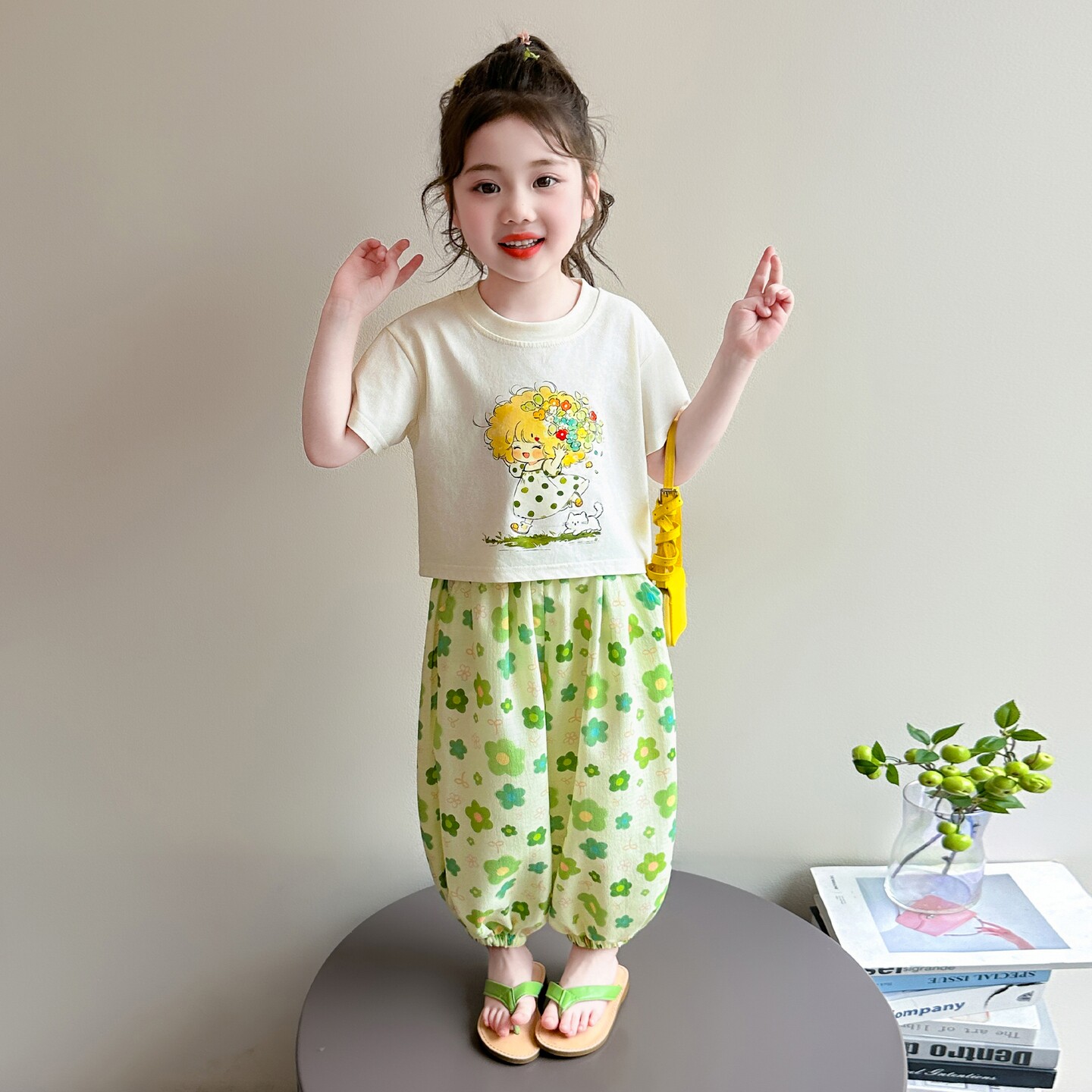 女童夏季套装卡通休闲夏装洋气