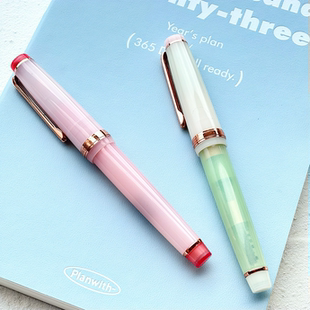 金豪82钢笔三色团子玫瑰金夹硬笔书法练字半透明拼色君子剑学生