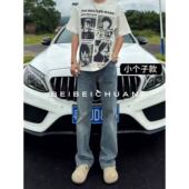 小个子款 直筒微喇弹力长裤 3.0复古蓝 型牛仔裤 517版 北北川