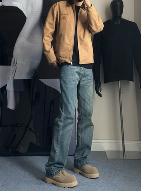 【BBC】2026黑色牛仔裤男款显高显瘦显腿长直筒微喇秋冬弹力长裤