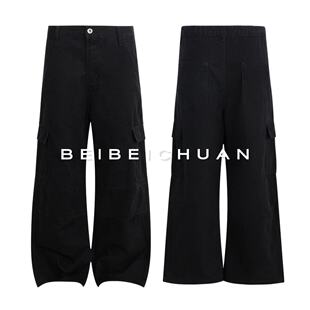 复古做旧工装 男生复古口袋直筒长裤 裤 型工装 2021M版 北北川