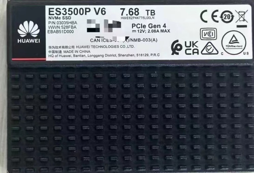 华为ES3500P V6 7.68T U.2 PCIE企业级NVME 4.0固态硬盘U3