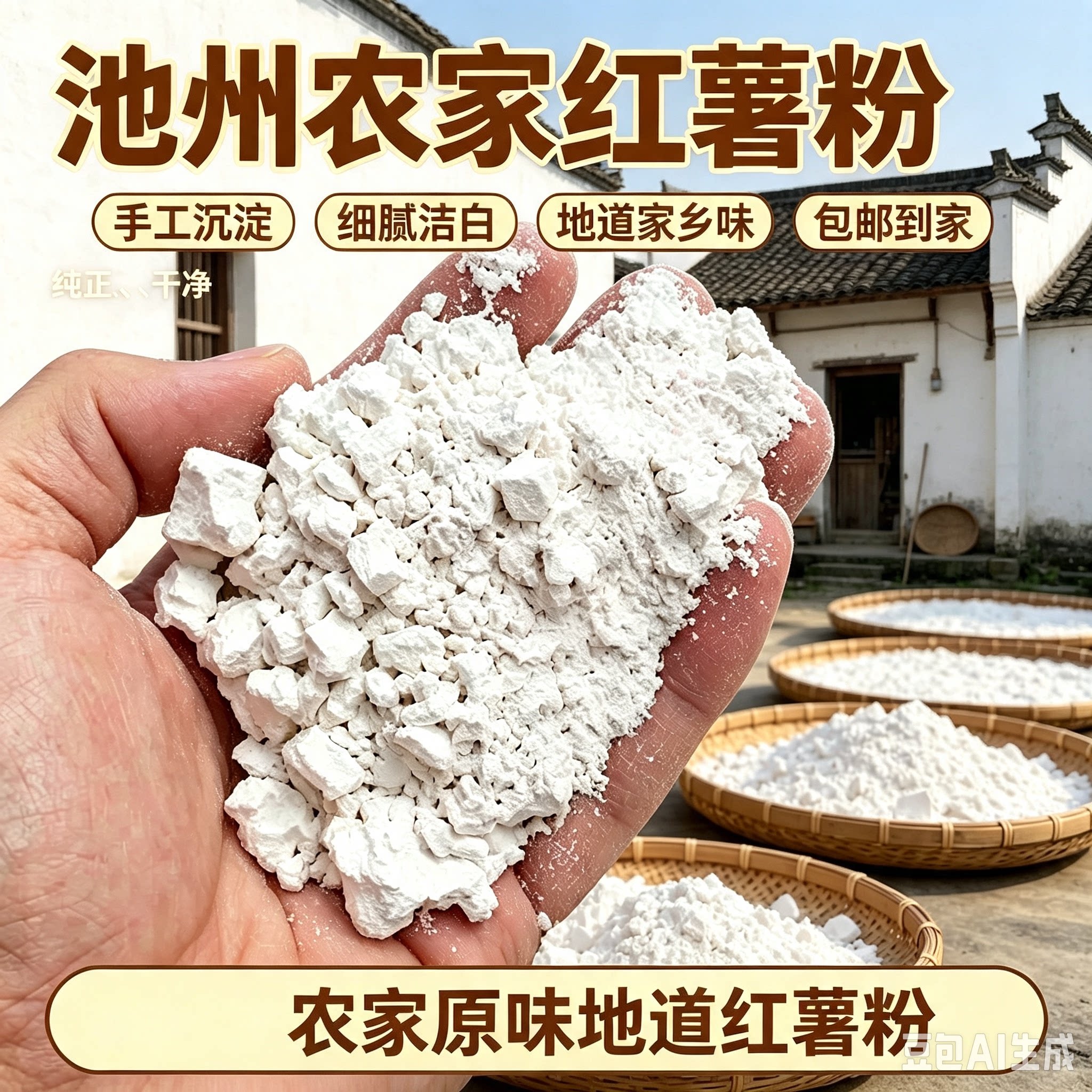 池州九华山特产红薯淀粉 农家自己晒可做嫩肉粉 山粉圆子