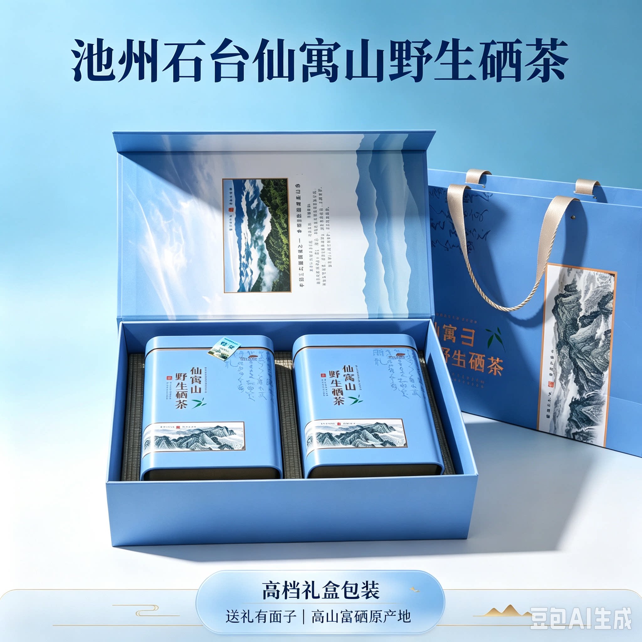 安徽池州石台特产仙寓山富硒绿茶高山绿茶包装礼盒包邮