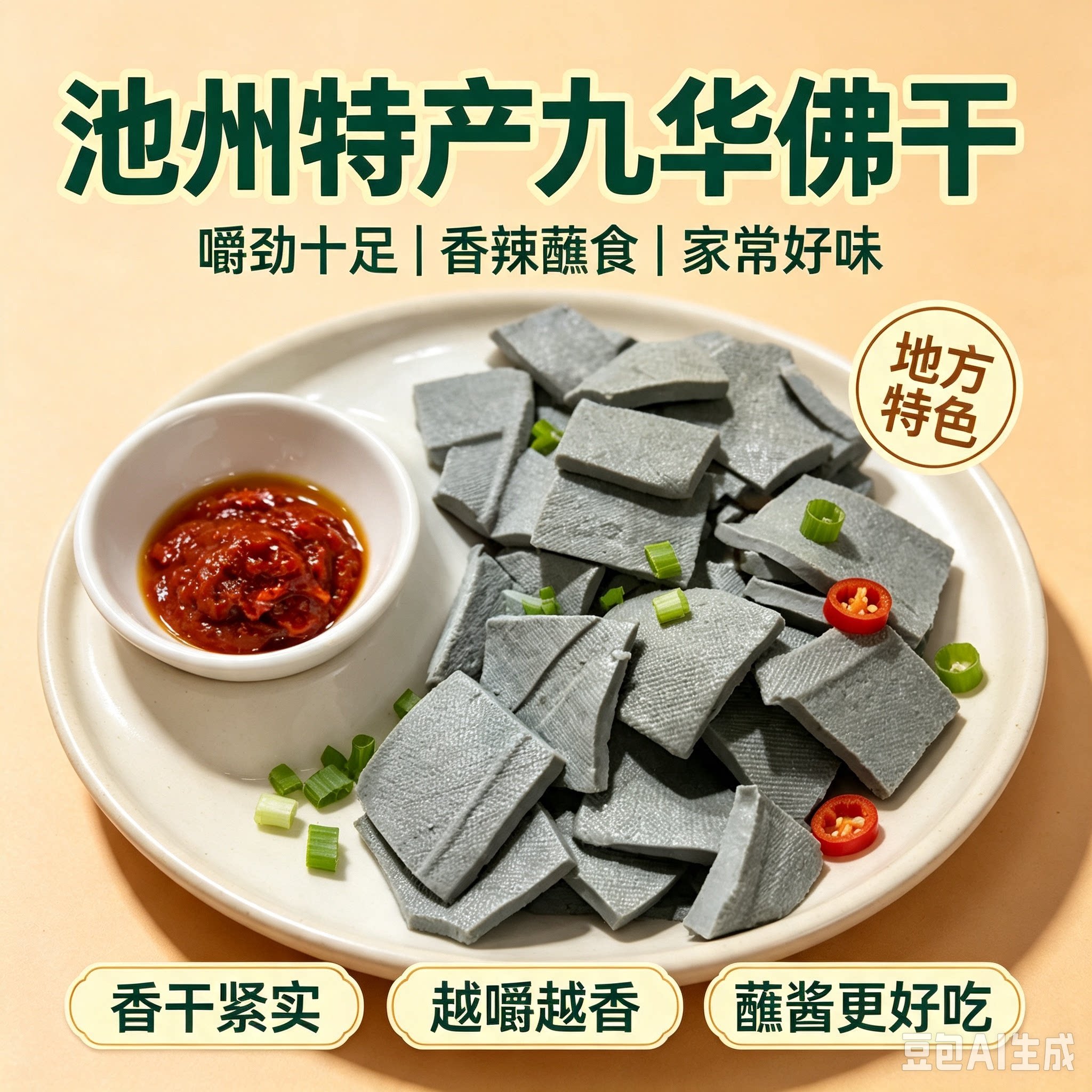 池州特产九华佛干五香豆腐干手工豆干凉拌蘸酱小菜开胃凉菜包邮