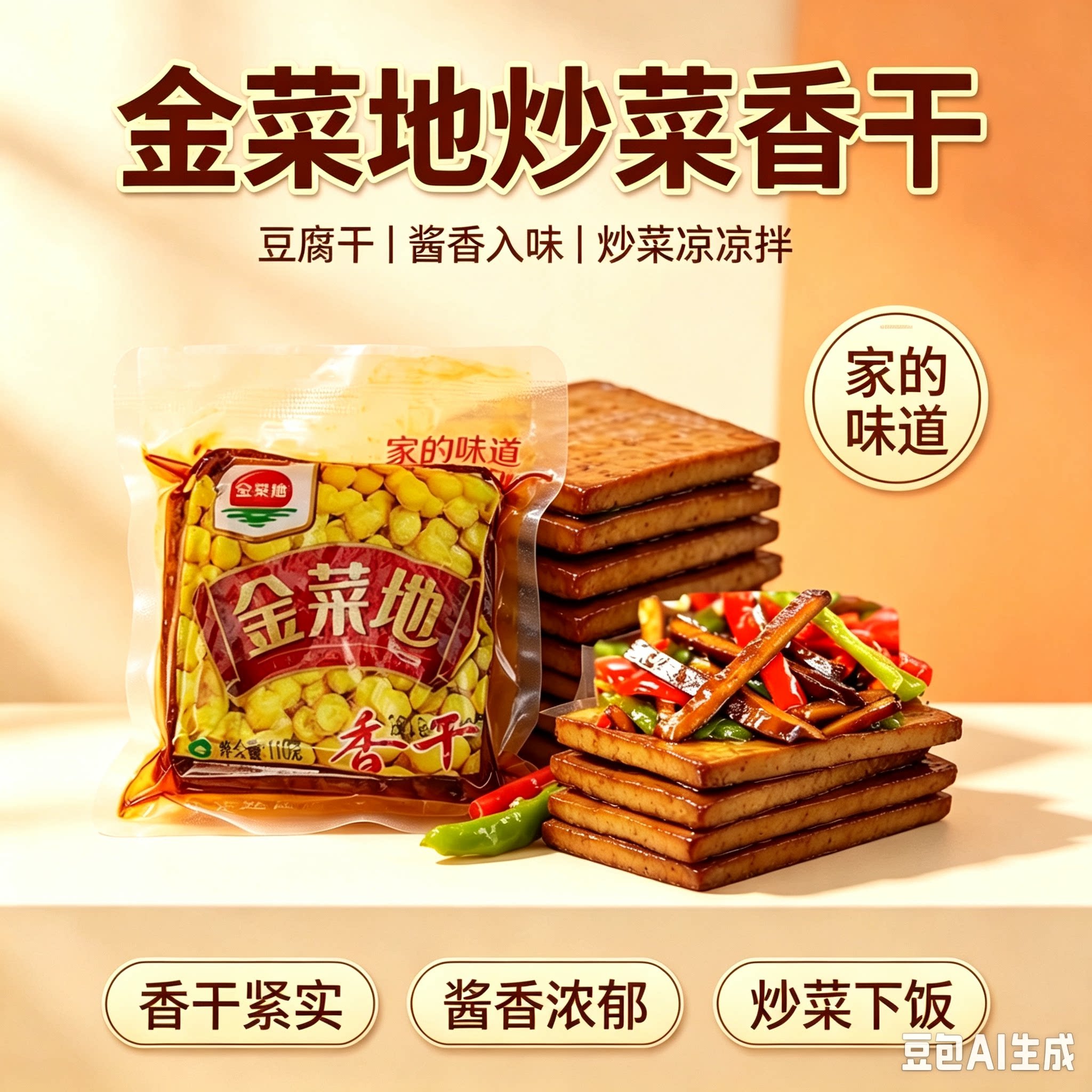 安徽特产金菜地茶干原味豆腐干素香干炒菜方便速食包邮