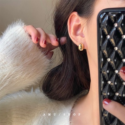 a/mu小金豆金属风耳环耳夹