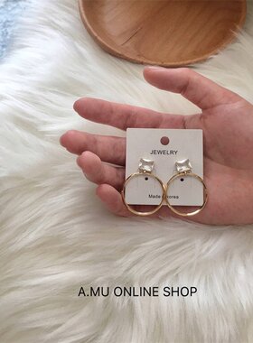 包邮！a.mu维也纳925摩登女圆圈