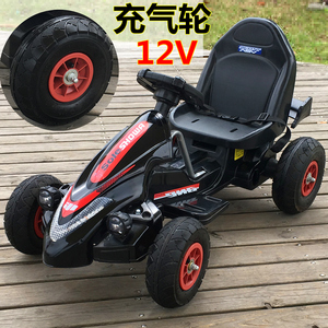 新款新款儿童电动车卡丁车四轮遥控可坐童车宝宝玩具汽车充气轮电