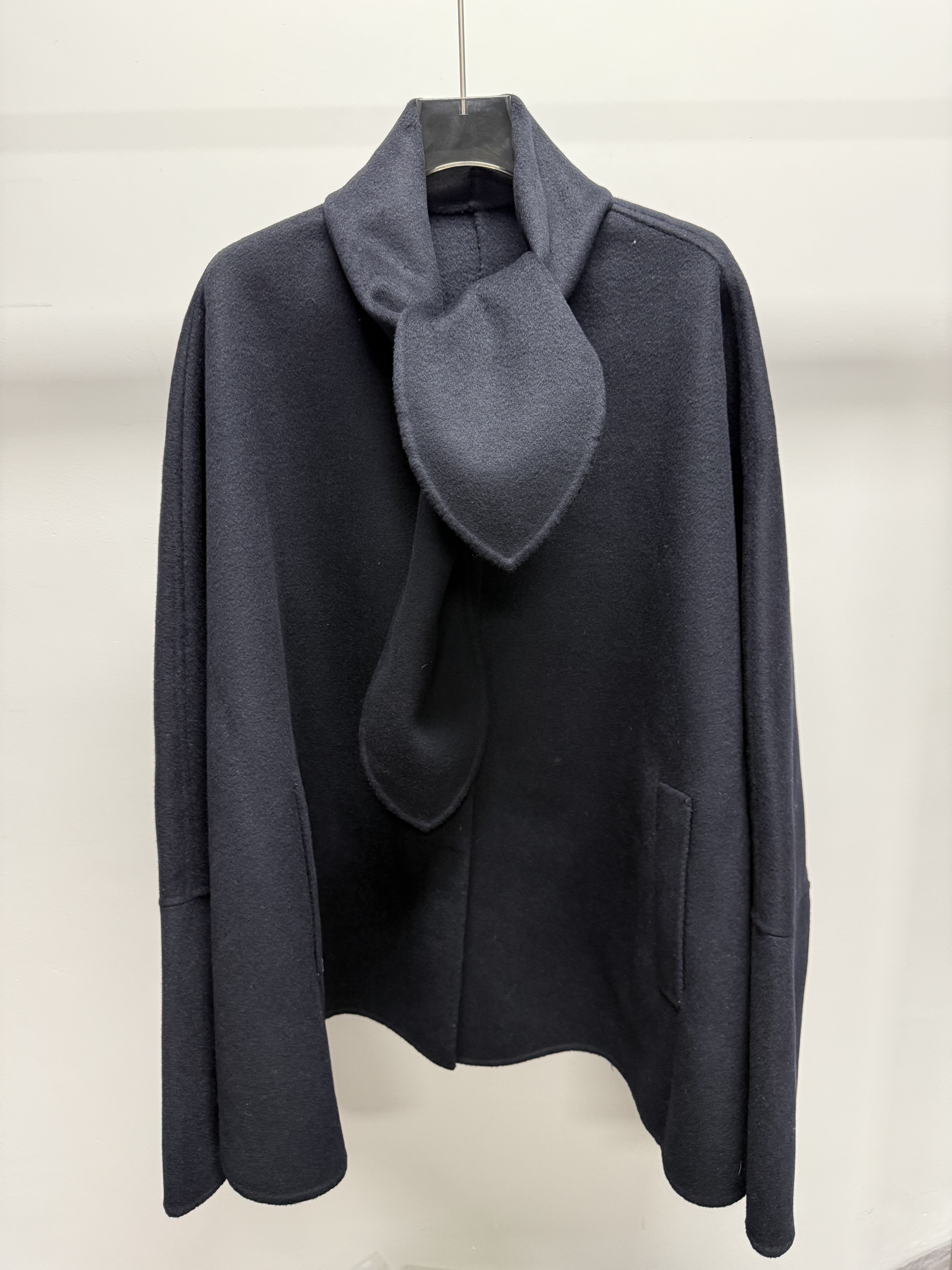 新款高品质斗篷款蝙蝠袖双面呢29山羊绒7 1羊毛大衣外套