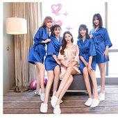 睡袍晨袍女新娘春秋冰丝睡衣女夏薄款 婚礼伴娘闺蜜团浴袍结婚长款